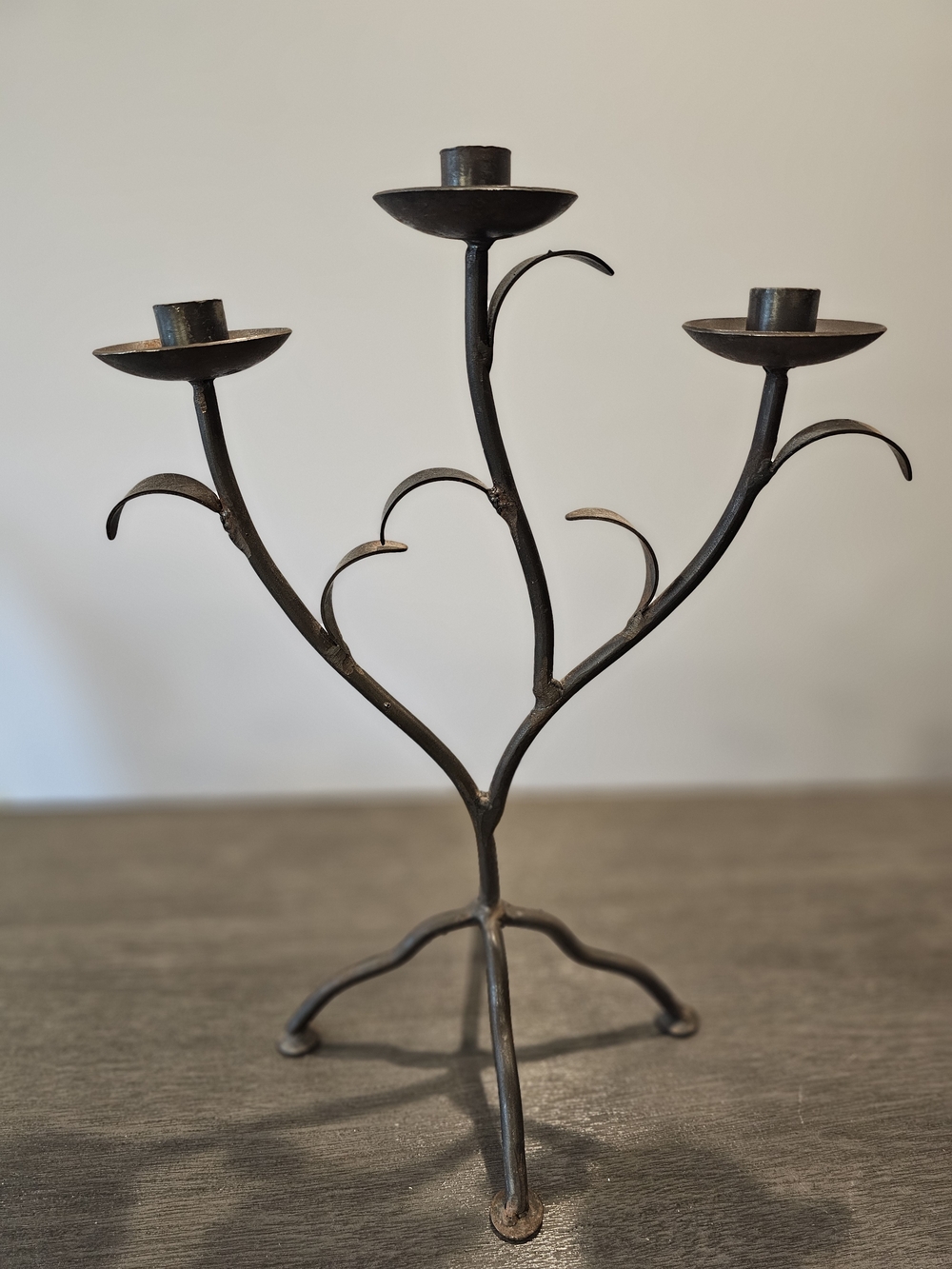 Vintage Handmade Wrought Iron Candelabra
